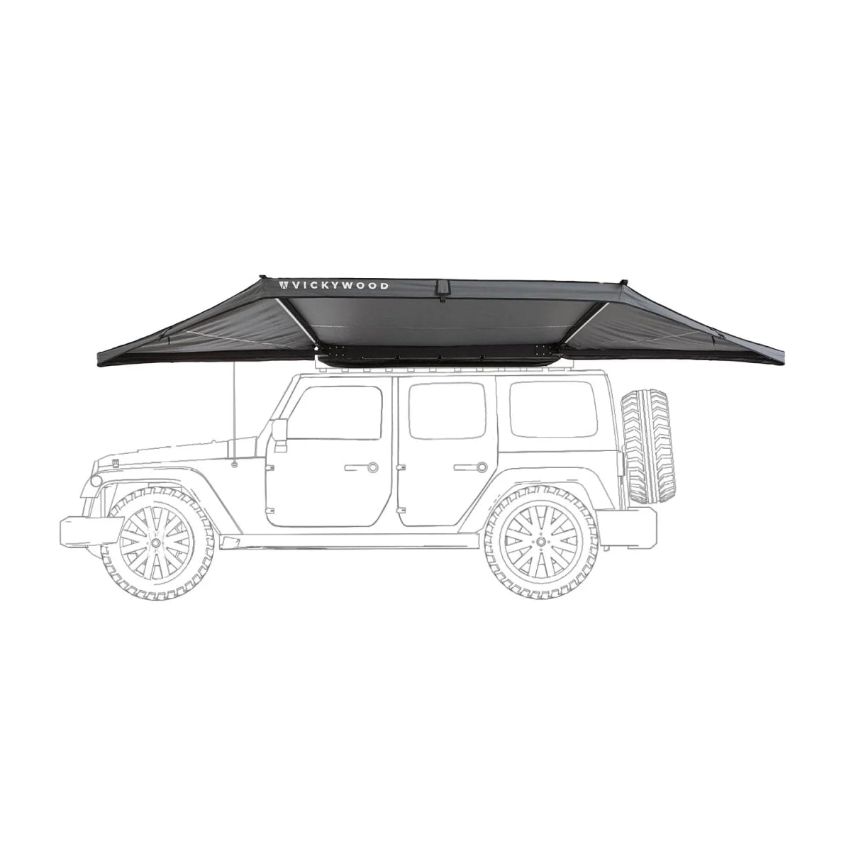 Auto Seitenmarkise 180° LEAF 200 cm grau - Markisen