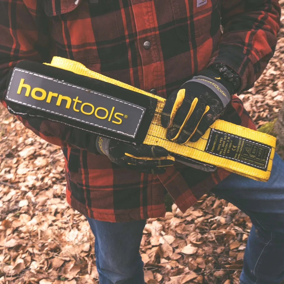 Bergegurt gelb 21 Tonnen Bruchlast von Horntools – Bergegurt