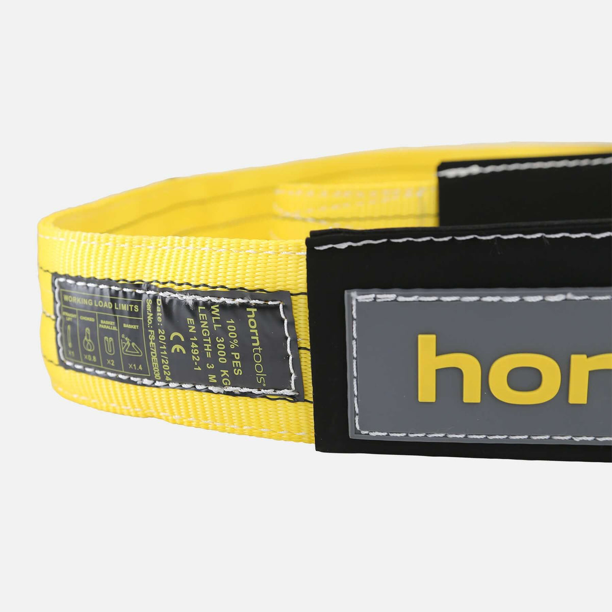 Bergegurt gelb 21 Tonnen Bruchlast von Horntools – Bergegurt