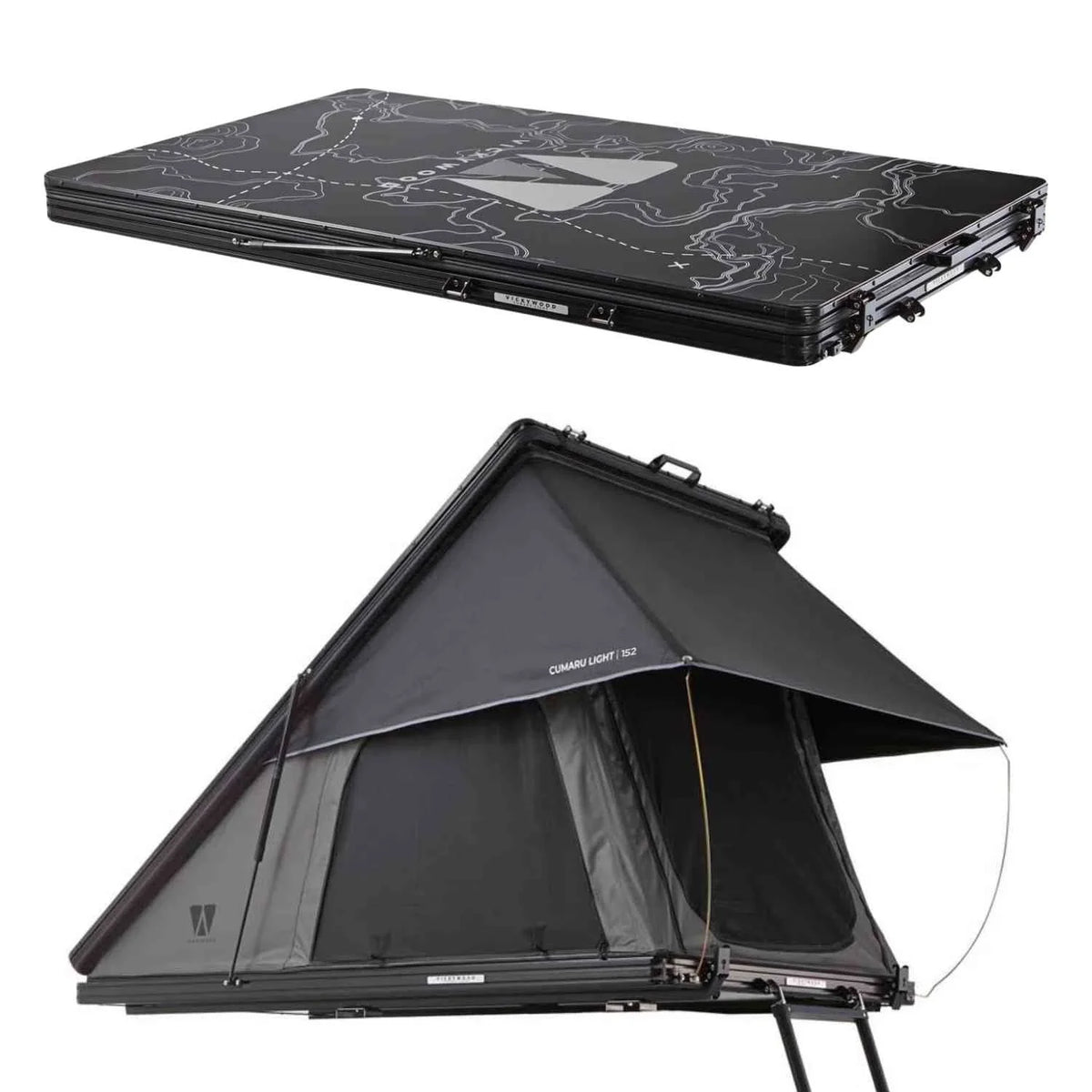 Bundle-Deal Dachzelt Vickywood CUMARU LIGHT 127 grau – Dachzelt-Set