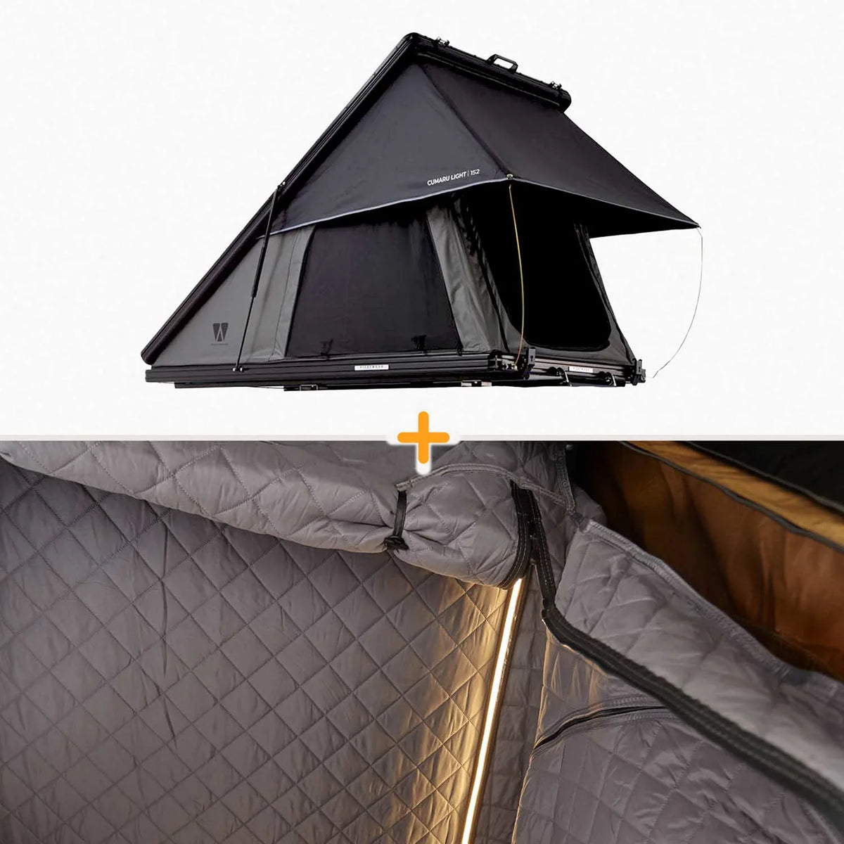Bundle-Deal Dachzelt Vickywood CUMARU LIGHT 127 grau – Dachzelt-Set