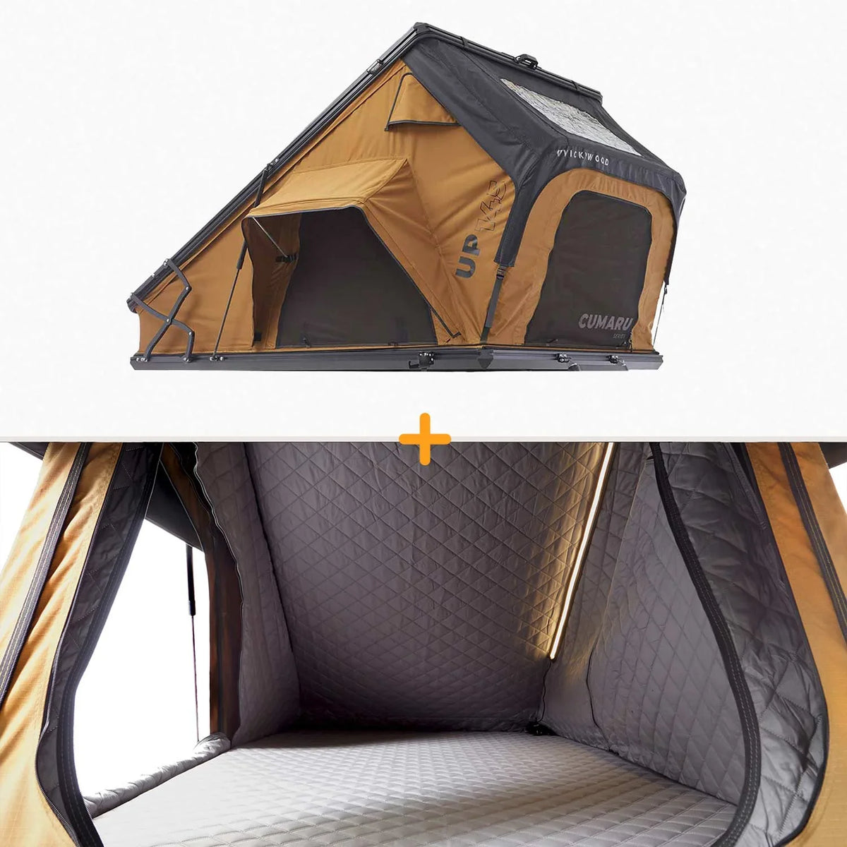Bundle-Deal Dachzelt Vickywood CUMARU UP 145 + Thermo-Innenzelt – Dachzelt-Set