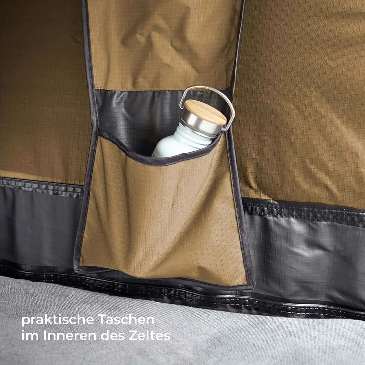 Bundle-Deal Dachzelt Vickywood MIGHTY OAK LIGHT 165 goldbraun – Dachzelt-Set