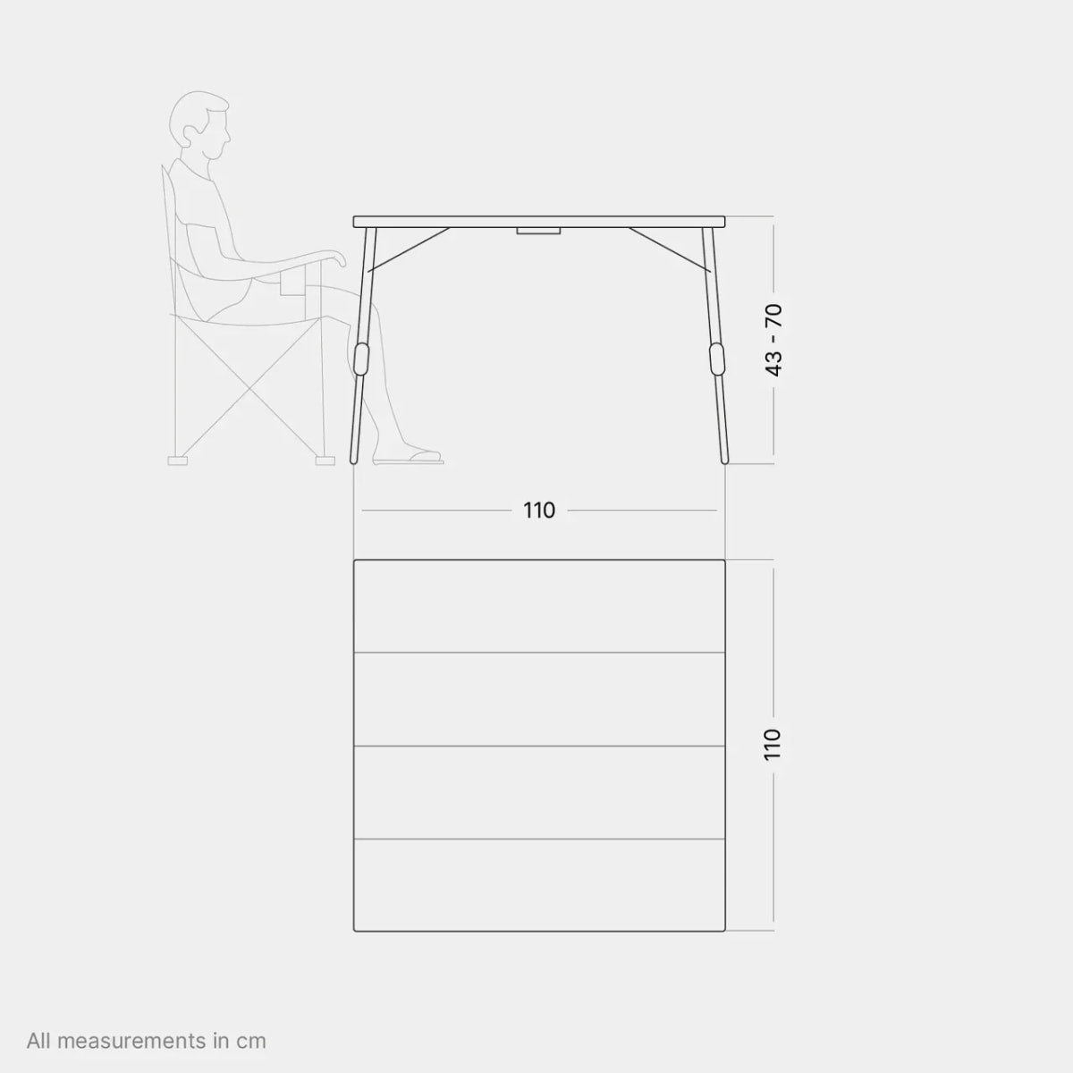 Campingtisch Quick Kimmy 70x70 cm von qeedo - Stuhl