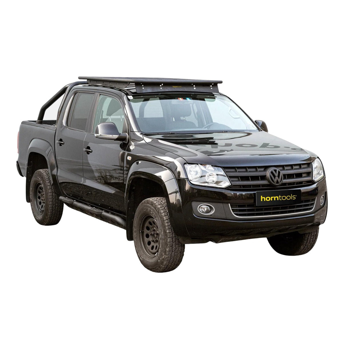 Dachträger NAVIS flach Aluminium schwarz mit Spoiler für VW