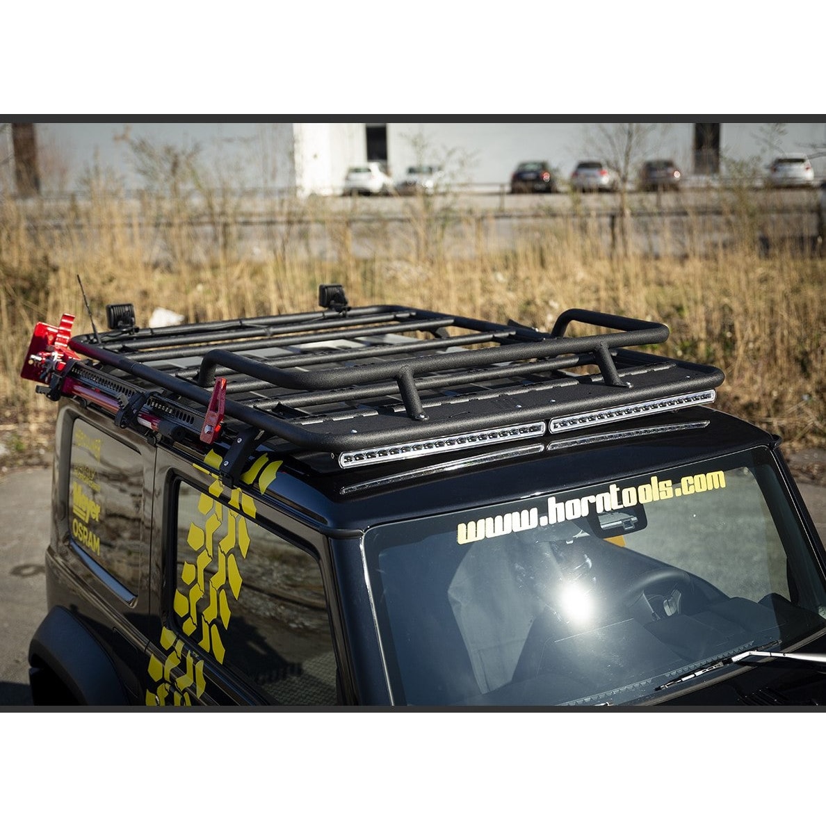 Dachträger NAVIS Reling/Front Rail Aluminium Schwarz für