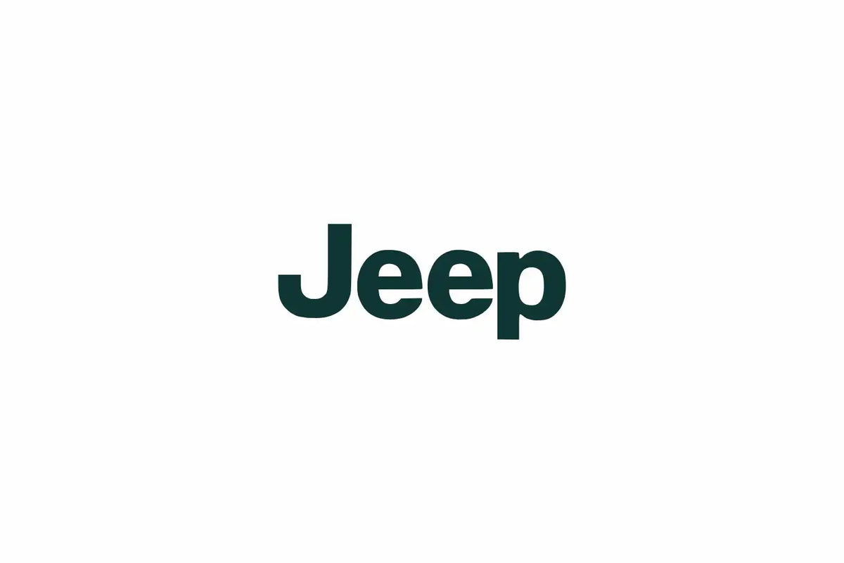 Einfaches, dunkelgrünes Jeep-Wortmarkenlogo.