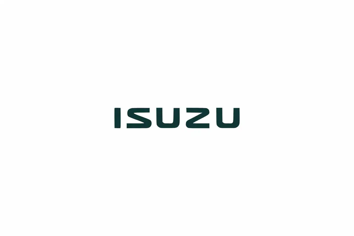 Einfaches grünes Isuzu-Textlogo.