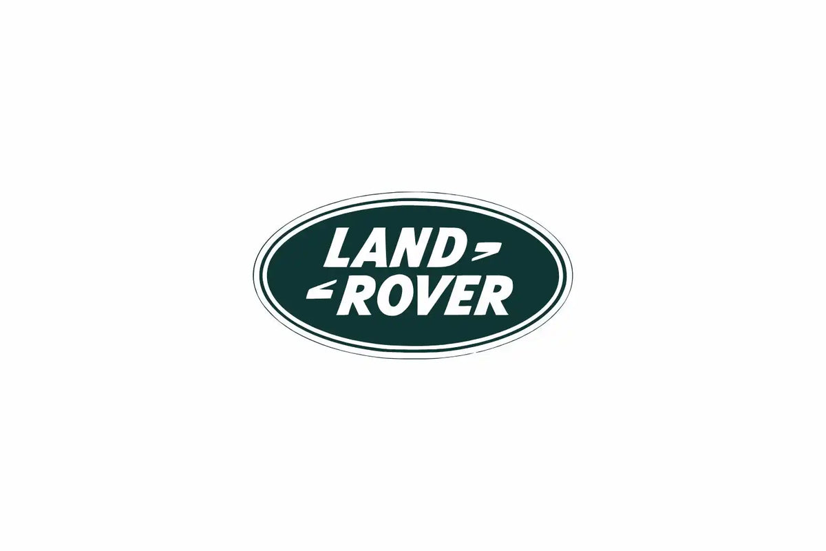 Das ovale grüne und weiße Logo von Land Rover.