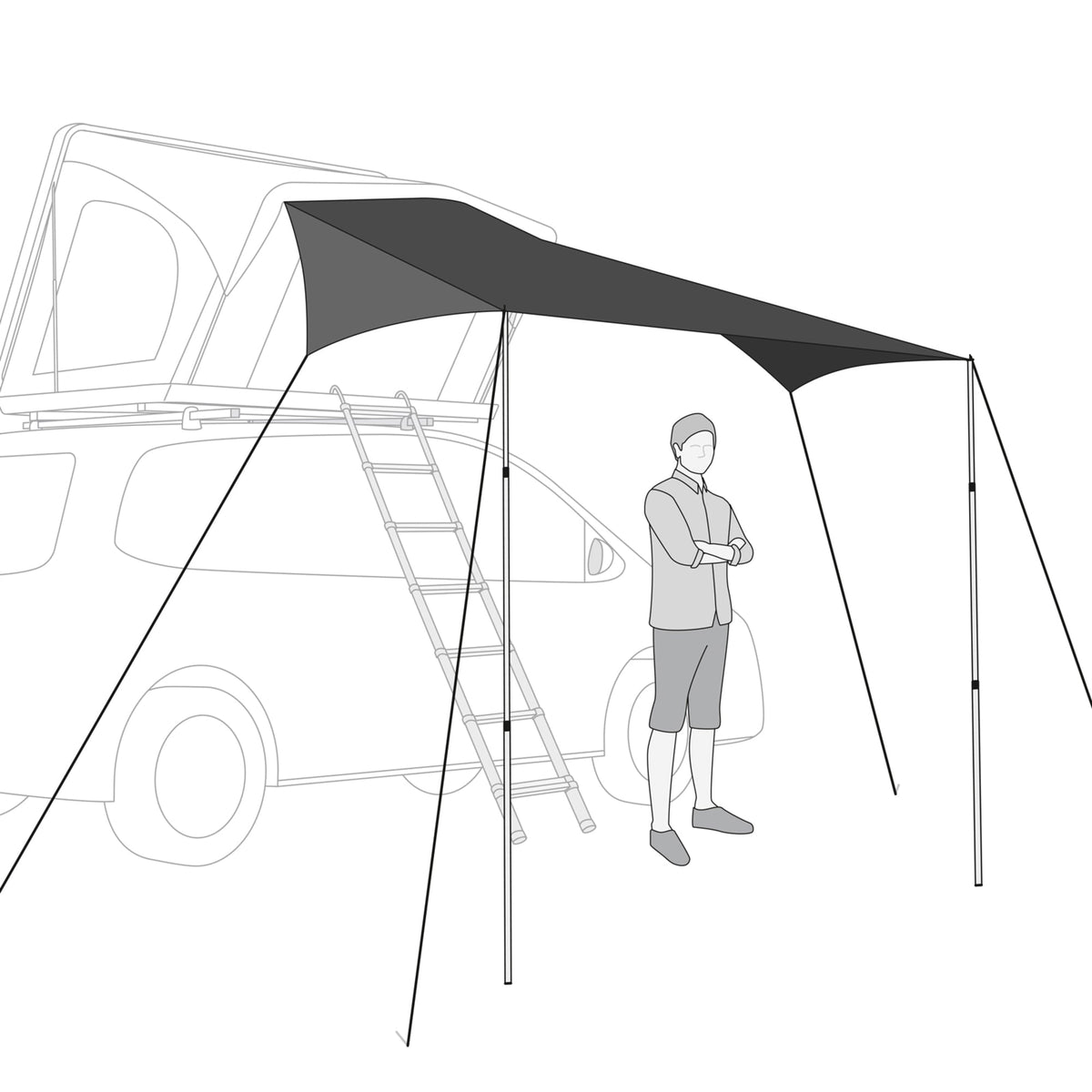qeedo Freedom Tarp – Sonnen- und Vordach am Dachzelt