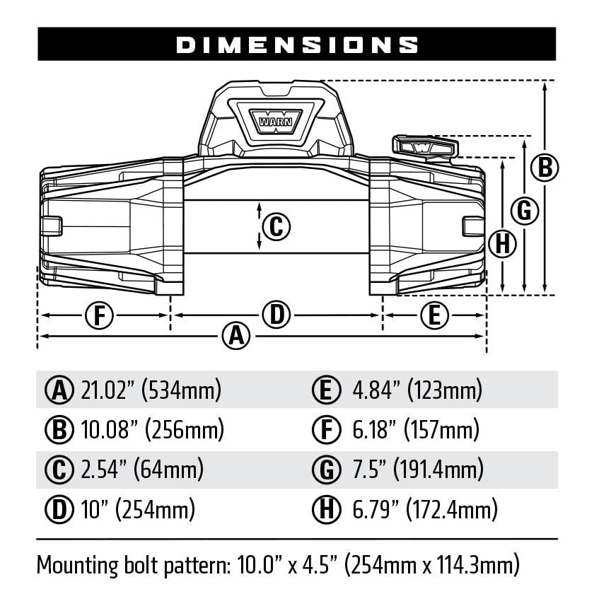 SEILWINDE WARN VR EVO 8 12V 3.629 KG ZUGKRAFT STAHLSEIL
