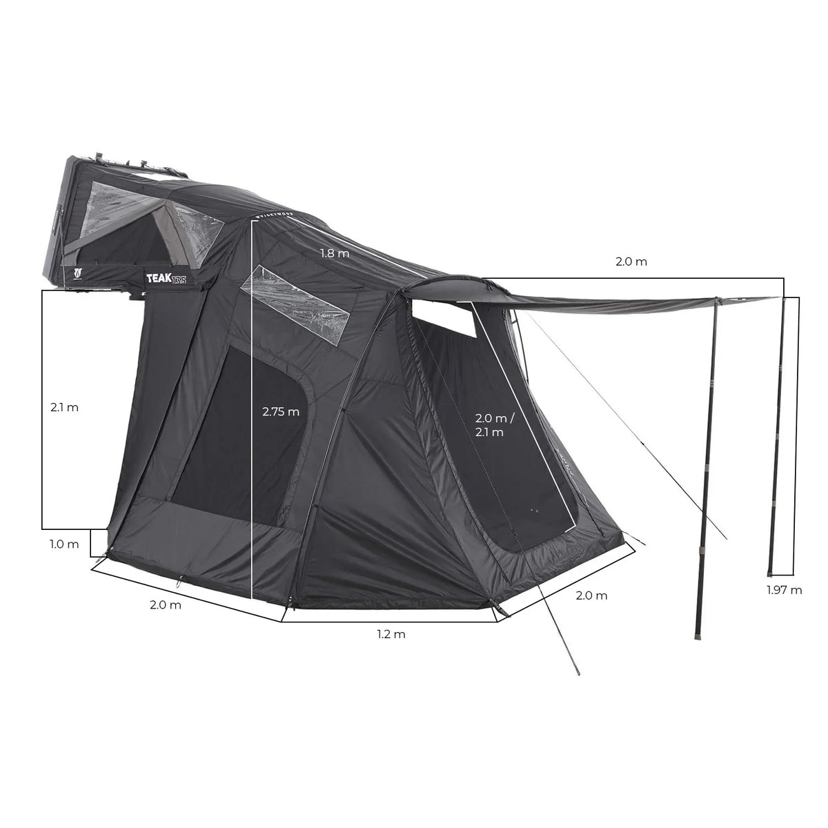 Bundle-Deal Dachzelt Vickywood TEAK 135 – Dachzelt-Set