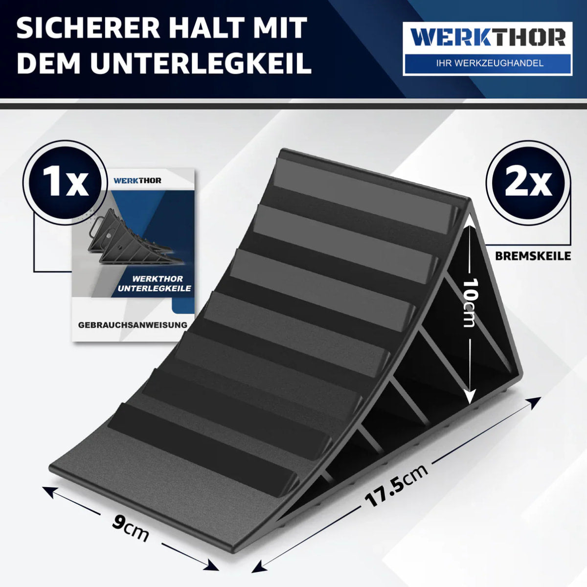 Unterlegkeile mit Griff [2er Set] - Unterlegkeile Anhänger