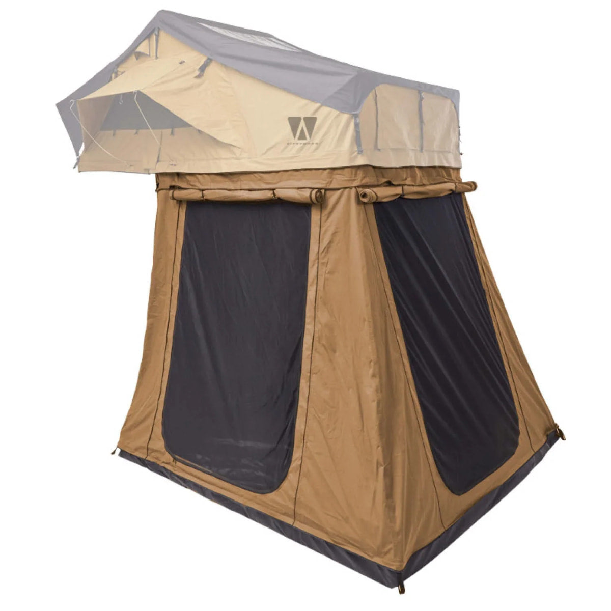 Vorzelt zu Vickywood Dachzelt Big Willow 140 goldbraun